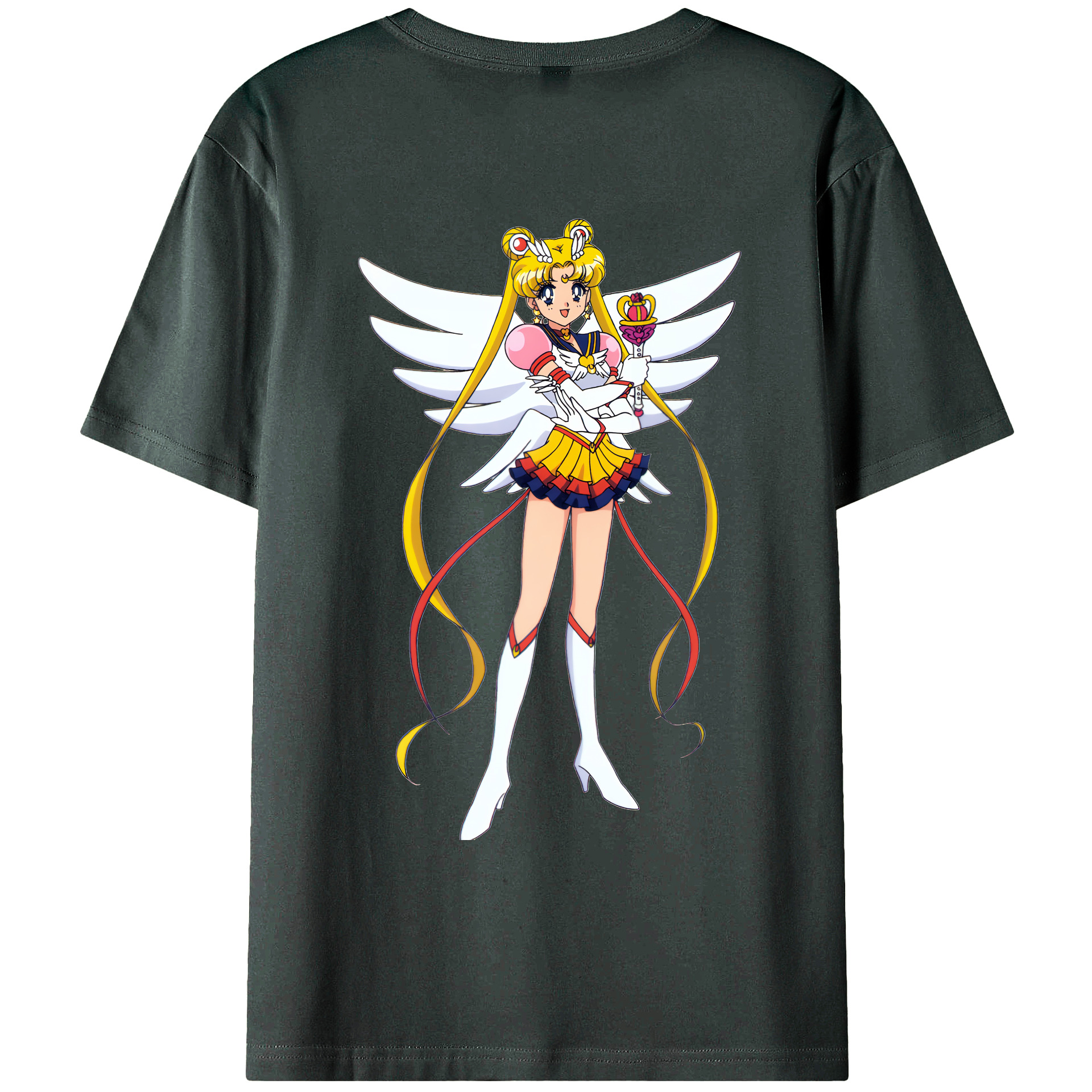 （画像用） 美少女戦士セーラームーン 月野 うさぎ つきの うさぎ Sailor Moon Tsukino Usagi 綿100％ メンズ半袖Tシャツ（バックプリント） 通気性